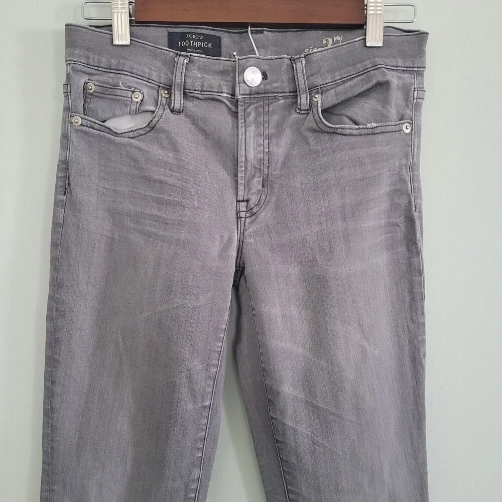 J. Crew Toothpick Jeans Womens 27 Stretch Gray Skinny